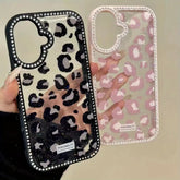 Leopard Print Diamond Border Phone Case